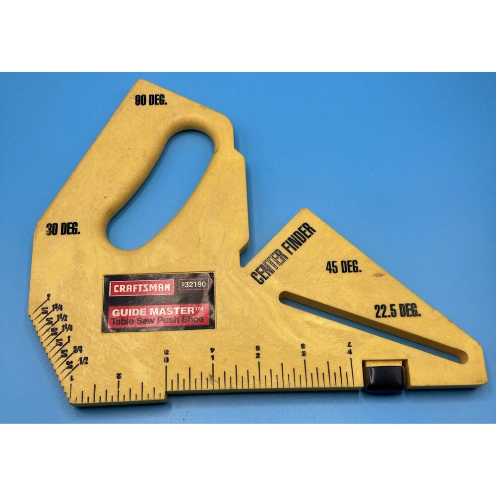 Sears Craftsman Guide Master Table Saw Push Shoe 932190, Yellow Center Finder